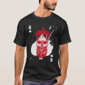 Schaakklek van schoppen Gedekte schedel Poker Kaar T-shirt (Voorkant)