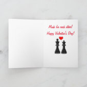 Schaakkoning en koningin met liefde Valentijnsdag Feestdagen Kaart (Binnen)