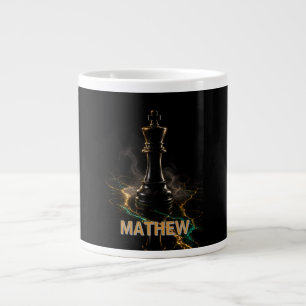 Schaakkoning Luxe Emerald Goud Aangepaste Naam Grote Koffiekop