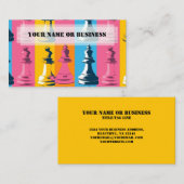 schaakkoningen retro kleuren schaakcoach visitekaartje (Voorkant / Achterkant)