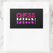 schaakkussen rechthoekige sticker (Tas)