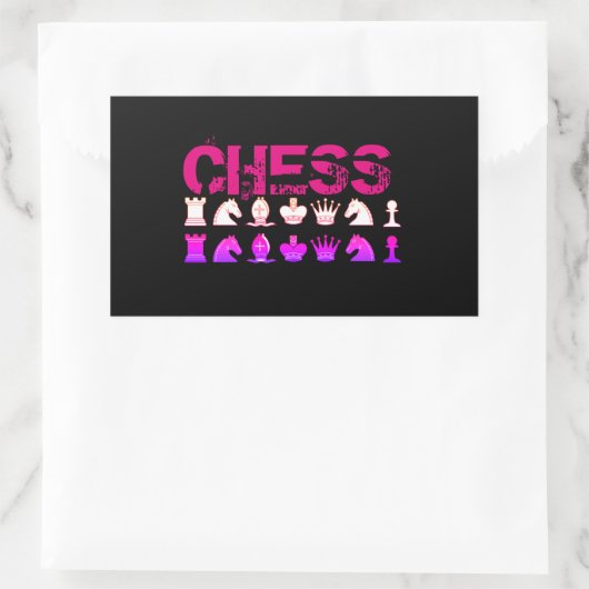 schaakkussen rechthoekige sticker (Tas)