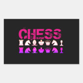 schaakkussen rechthoekige sticker (Voorkant)