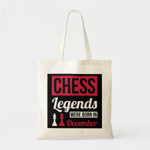 schaaklegenden werden geboren in december verjaard tote bag