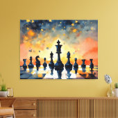 Schaakmagie Canvas Afdruk (Insitu (Woonkamer))