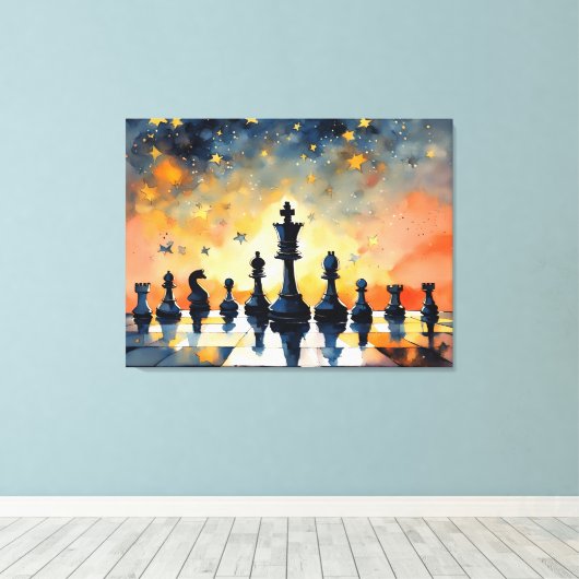 Schaakmagie Canvas Afdruk (Insitu (Houten vloer))