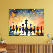 Schaakmagie Canvas Afdruk (Insitu (Woonkamer))