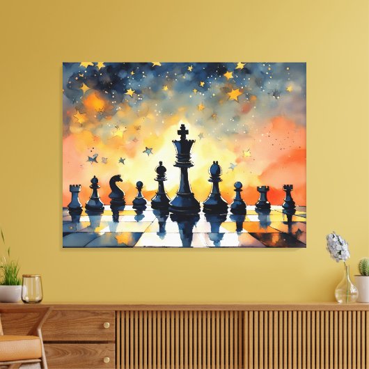 Schaakmagie Canvas Afdruk (Insitu (Woonkamer))