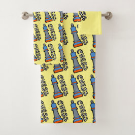 schaakmannen bad handdoek