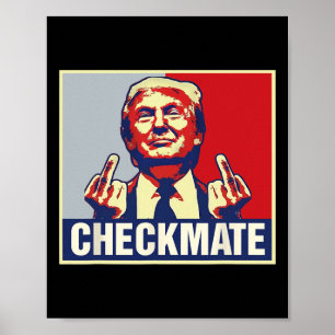 Schaakmat Grappig Trump 2024 Presidentiële campagn Poster