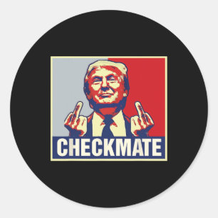 Schaakmat Grappig Trump 2024 Presidentiële campagn Ronde Sticker