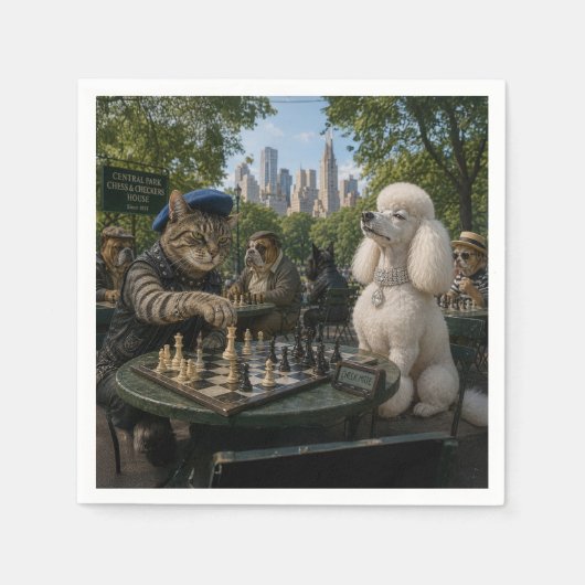 Schaakmat in Central Park Servet (Voorkant)