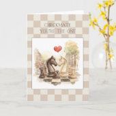 Schaakmat Jij bent de ware Romantische Schaak Lief Kaart (Gele Bloem)