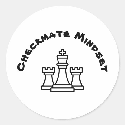 Schaakmat Mindset Ronde Sticker (Voorkant)
