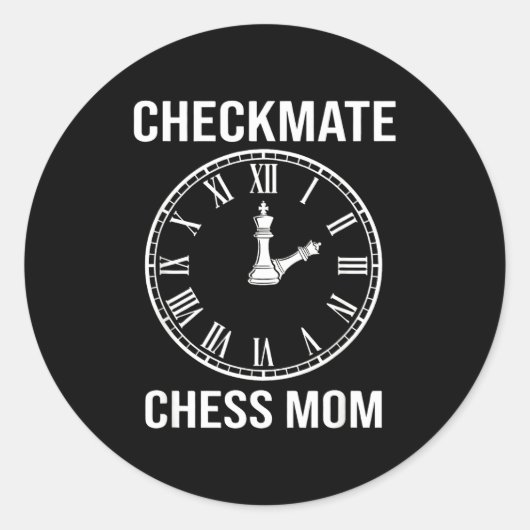 Schaakmat Schaak Moeder Tijd Gek Ronde Sticker (Voorkant)