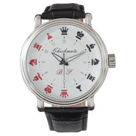 Schaakmat Schaakhorloge Rood en Zwart Horloge