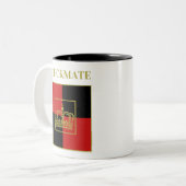 Schaakmat schaakspel speler rood zwart goud tweekleurige koffiemok (Voorkant links)