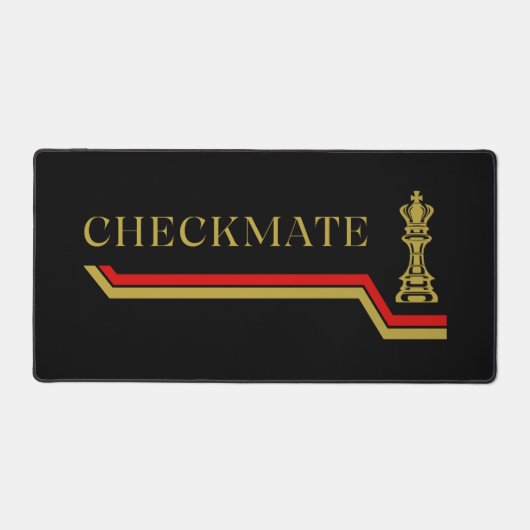 Schaakmat Schaakspeler Quote rood goud Bureaumat (Voorkant)