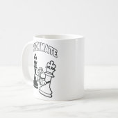 Schaakmat Schaaktoernooi Kunst Zwart-wit Koffiemok (Voorkant links)