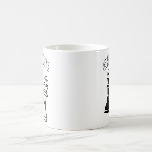 Schaakmat Schaaktoernooi Kunst Zwart-wit Koffiemok (Center)