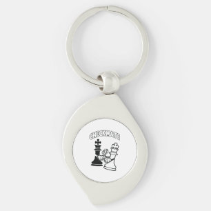 Schaakmat Schaaktoernooi Kunst Zwart-wit Sleutelhanger