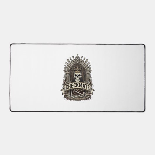 Schaakmat Schedel Koning Vintage Schaken Bureaumat (Voorkant)