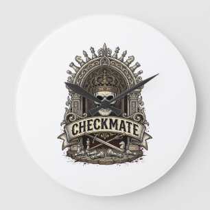 Schaakmat Schedel Koning Vintage Schaken Grote Klok