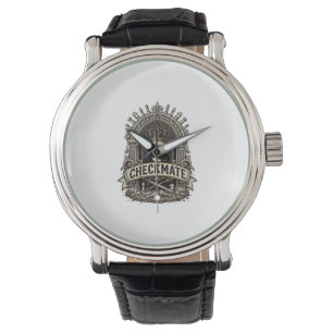 Schaakmat Schedel Koning Vintage Schaken Horloge