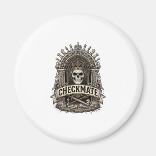 Schaakmat Schedel Koning Vintage Schaken Magneet