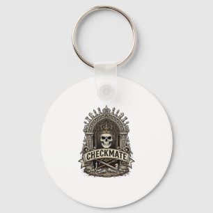 Schaakmat Schedel Koning Vintage Schaken Sleutelhanger
