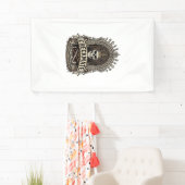 Schaakmat Schedel Koning Vintage Schaken Spandoek (Insitu)
