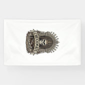 Schaakmat Schedel Koning Vintage Schaken Spandoek (Horizontaal)
