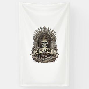 Schaakmat Schedel Koning Vintage Schaken Spandoek