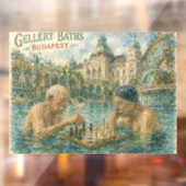 Schaakmatch Gellert Baths Boedapest Hongarije Raamsticker (Vel 2)