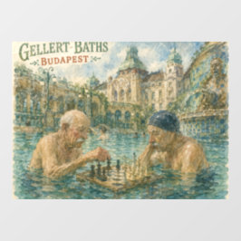Schaakmatch Gellert Baths Boedapest Hongarije Raamsticker