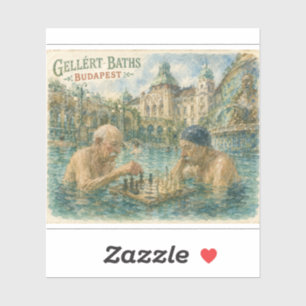 Schaakmatch Gellert Baths Boedapest Hongarije Sticker