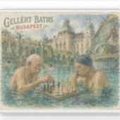 Schaakmatch Gellert Baths Boedapest Hongarije Sticker (Voorkant)