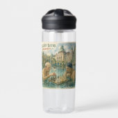 Schaakmatch Gellert Baths Boedapest Hongarije Waterfles (Voorkant)