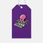 Schaakmeester Octopus - Grappige Pixel Art Strateg Cadeaulabel (Voorkant)