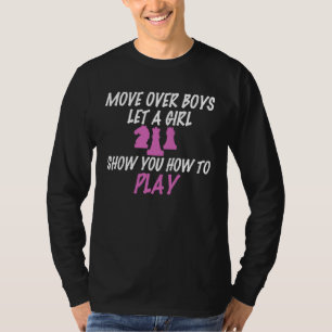 Schaakmeisje, jongens aan de kant schaakster t-shirt