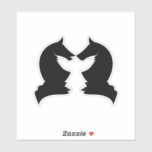 Schaakmessen en adelaars sticker (Vel)