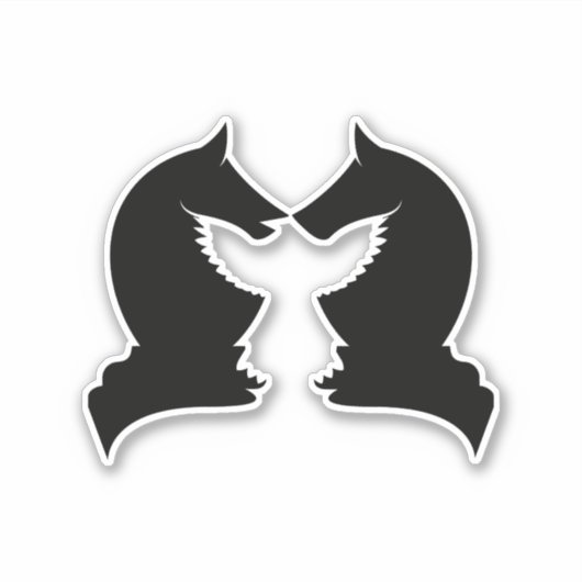 Schaakmessen en adelaars sticker (Voorkant)