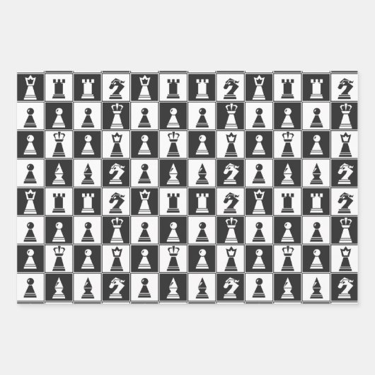 Schaakontwerp inpakpapier Flat Sheet Set (Voorkant 3)