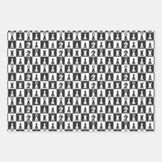 Schaakontwerp inpakpapier Flat Sheet Set (Voorkant 2)