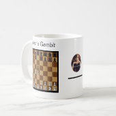 Schaakopening koffiemok - Het damegambiet (Voorkant links)