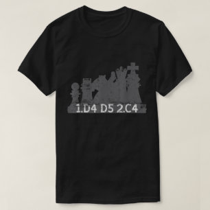 Schaakopening-ontwerp van het damegambiet t-shirt