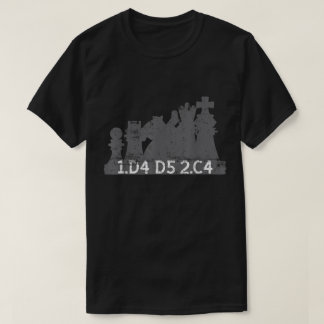 Schaakopening-ontwerp van het damegambiet t-shirt