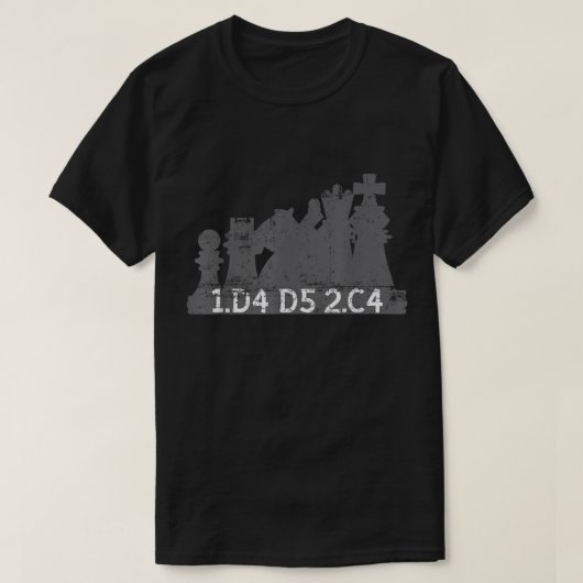 Schaakopening-ontwerp van het damegambiet t-shirt (Design voorkant)