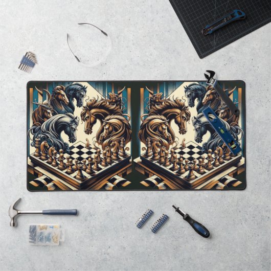 Schaakpaarden Fantasy Bureaumat Gamer Setup (Werkstation)