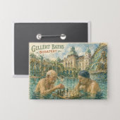 Schaakpartij Gellert Baths Boedapest Hongarije Button (Voorkant / Achterkant)